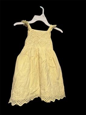 Cat & Jack Pale Yellow Eyelet Sundress - Girls